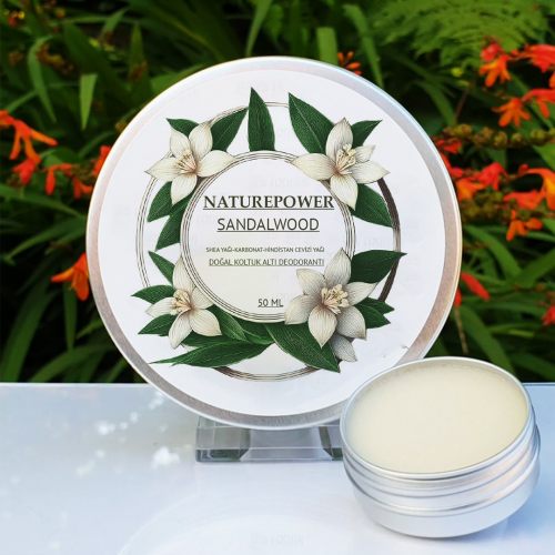 Doğal Krem Koltuk Altı Deodorantı Ter Kokusu Önleyici Sandal Esanslı 50 ml 