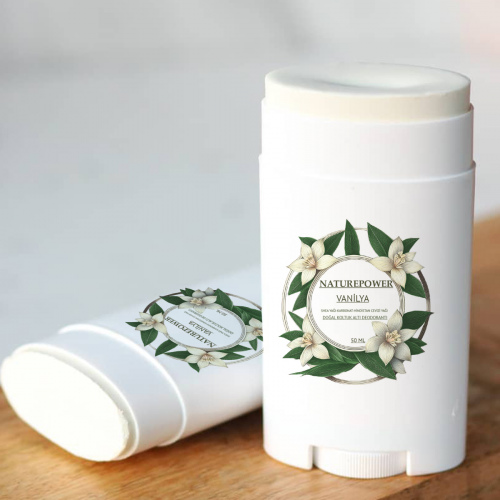  Doğal Stick Koltuk Altı Deodorantı Ter Kokusu Önleyici Vanilya Esanslı 50 ml 